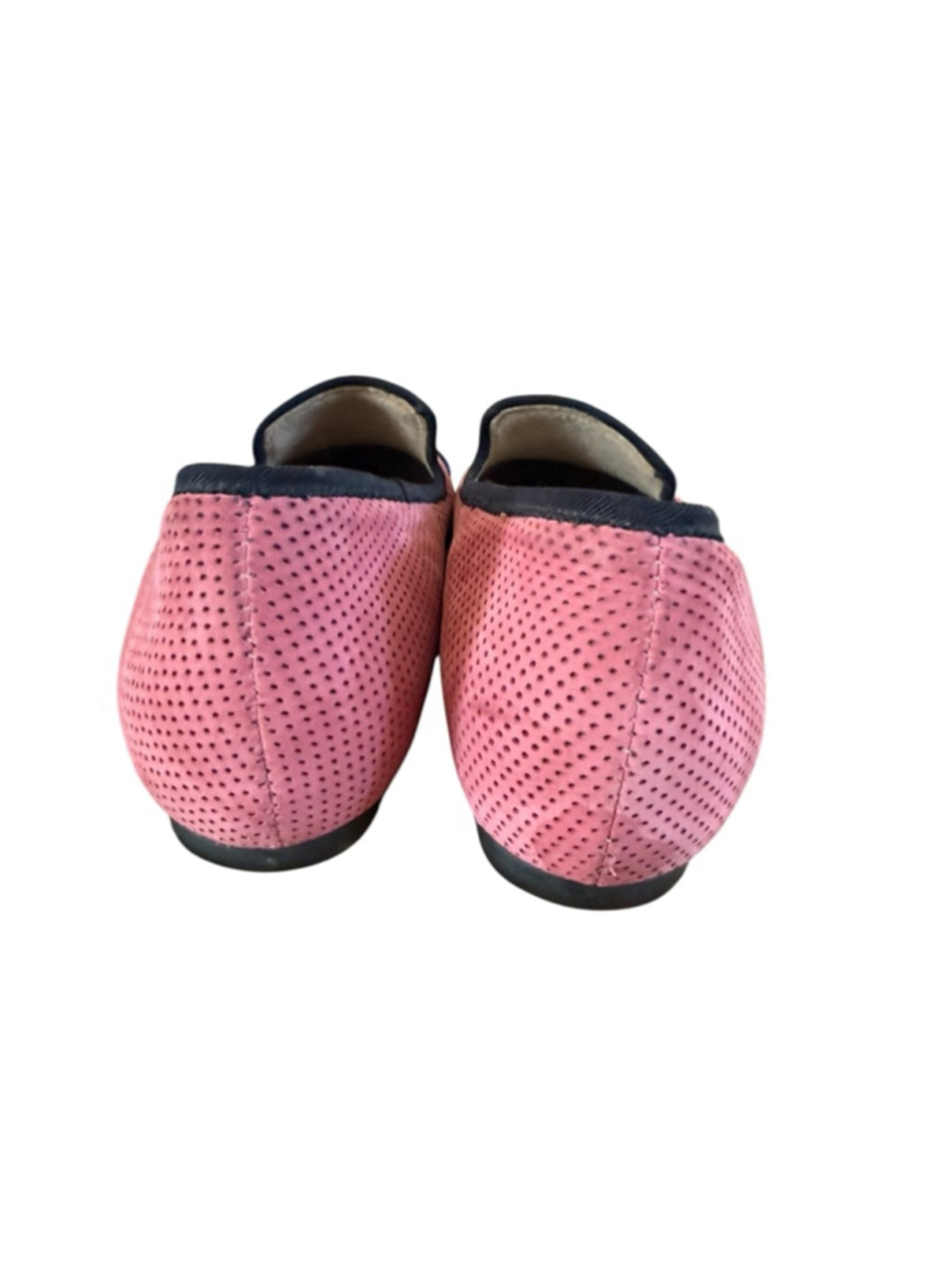 Women's MUNRO Pink Perforated Loafers with Black Trim - Picture 5 of 6